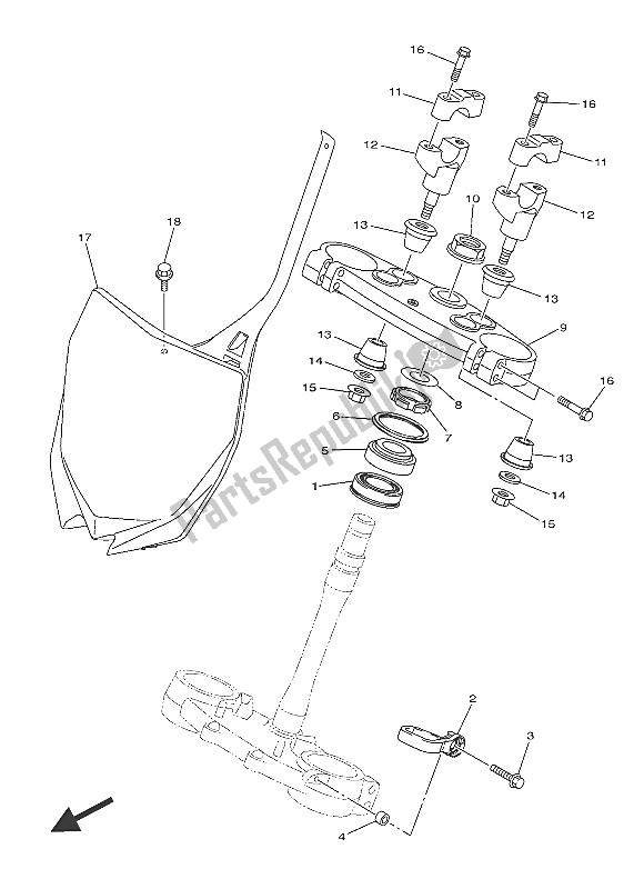 Todas las partes para Direccion de Yamaha YZ 250 FX 2016