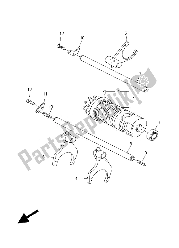 All parts for the Shift Cam & Fork of the Yamaha FZ8 S 800 2014