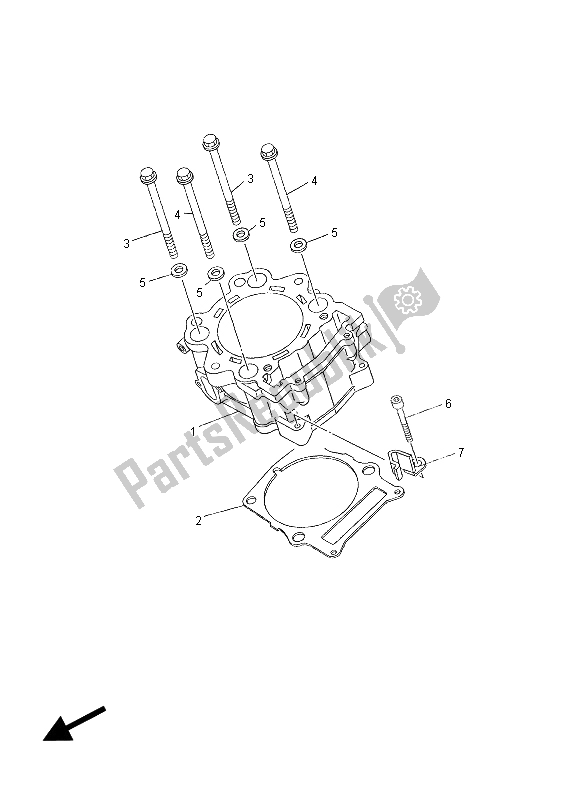 All parts for the Cylinder of the Yamaha XT 660 ZA Tenere 2015