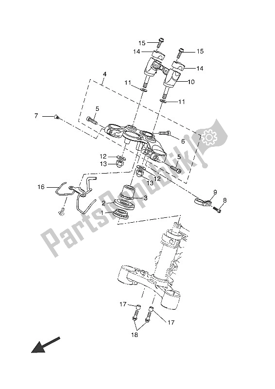 Todas as partes de Direção do Yamaha MT-07 Tracer ABS 700 2016