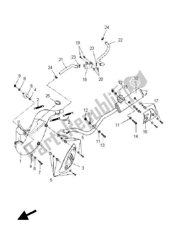 Tutte le parti per il Scarico del Yamaha DT 50R SM 2008