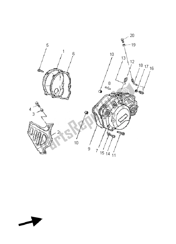 Tutte le parti per il Coperchio Del Carter 1 del Yamaha TZR 50 2010