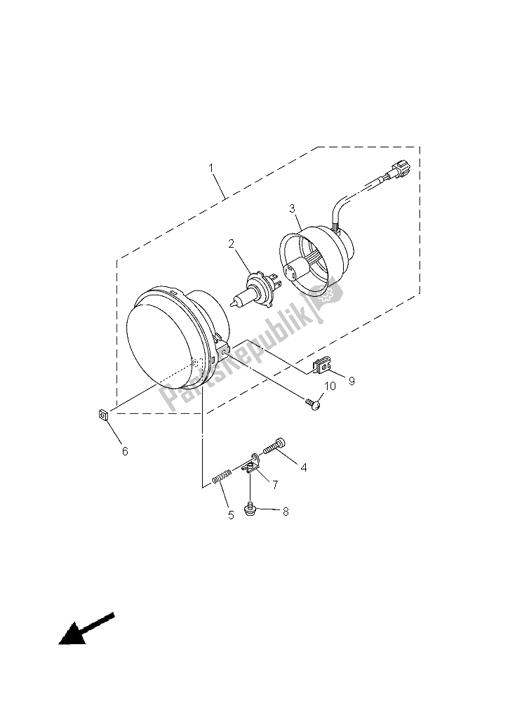 All parts for the Headlight of the Yamaha YXM 700E Yamaha Black 2015