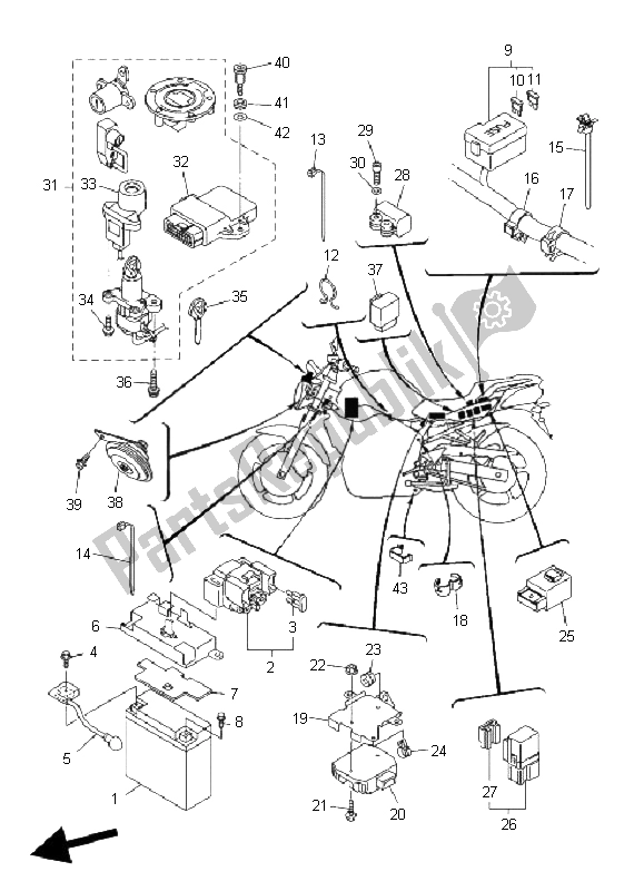 All parts for the Electrical 2 of the Yamaha FZ6 NHG 600 2009