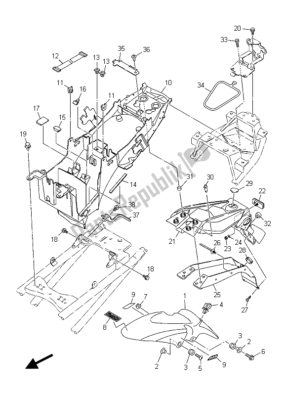 Tutte le parti per il Parafango del Yamaha XJ6 NA 600 2015