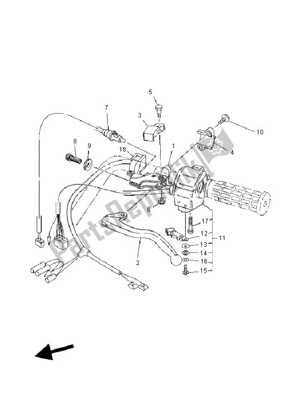 Toutes les pièces pour le Interrupteur Et Levier De Poignée du Yamaha YFM 350 Grizzly 2X4 2010