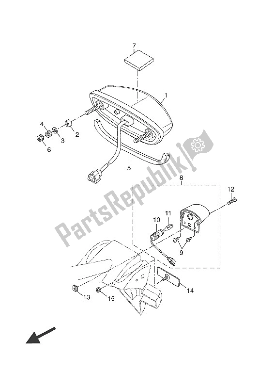 Tutte le parti per il Fanale Posteriore del Yamaha YZF R 125A 2016