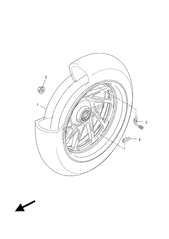 Toutes les pièces pour le Roue Arrière du Yamaha YP 400R 2014