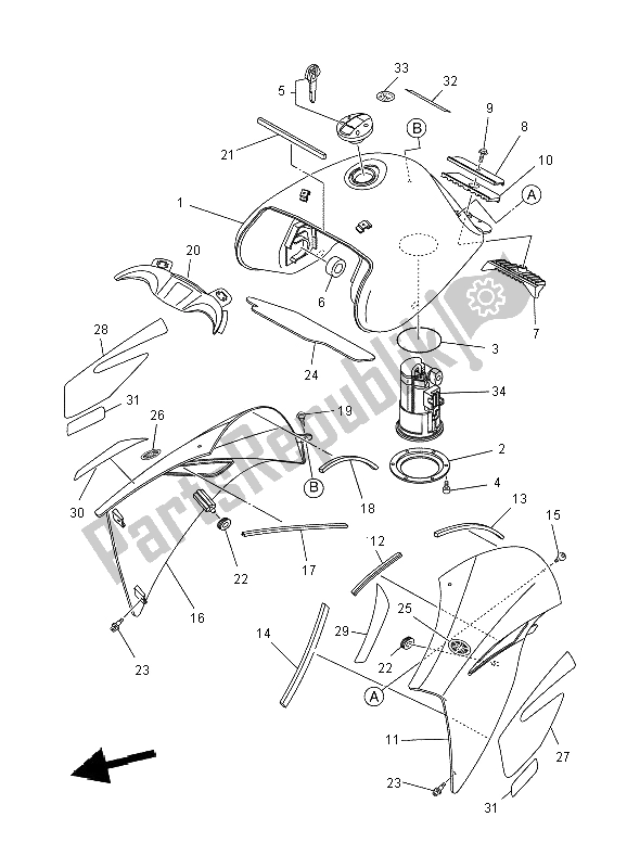 Tutte le parti per il Serbatoio Di Carburante del Yamaha XT 660X 2004