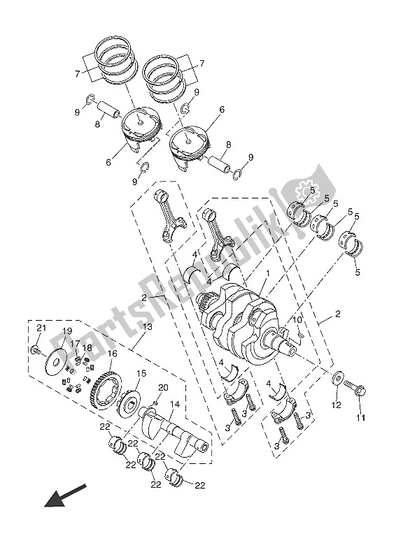 All parts for the Crankshaft & Piston of the Yamaha MT-07 Tracer ABS 700 2016