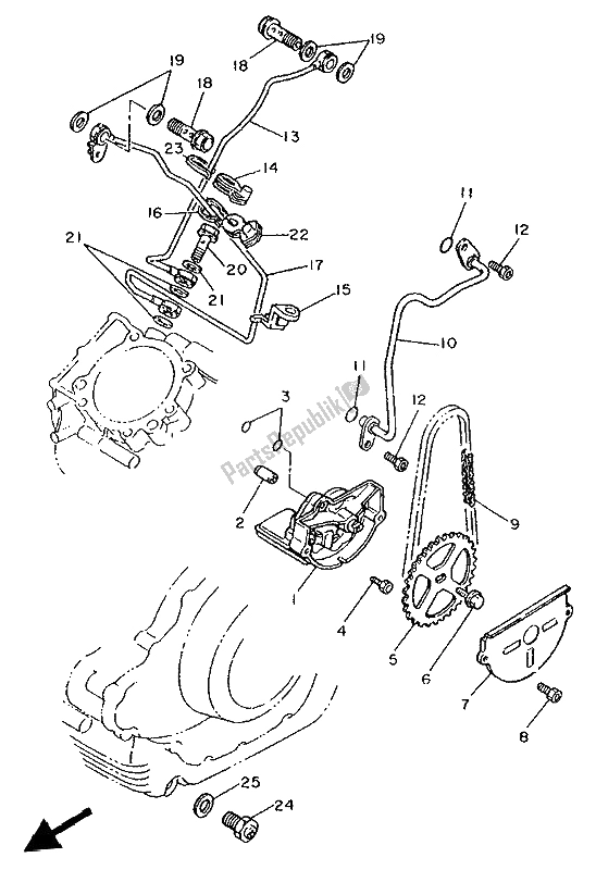 Toutes les pièces pour le La Pompe à Huile du Yamaha XV 1100 Virago 1994