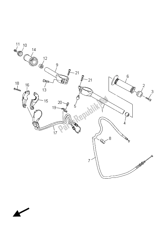 Tutte le parti per il Maniglia E Cavo Dello Sterzo del Yamaha YZF R1 1000 2015