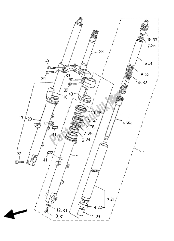 Toutes les pièces pour le Fourche Avant du Yamaha TDM 900 2007