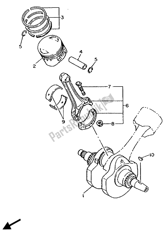 Todas las partes para Cigüeñal Y Pistón de Yamaha XV 535 Virago 1989