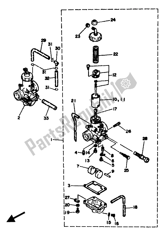 Tutte le parti per il Carburatore del Yamaha RD 350F 1985