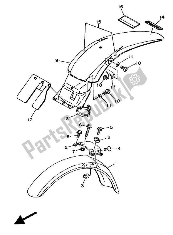 All parts for the Fender of the Yamaha TY 250Z 1994