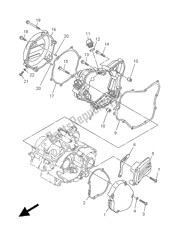 Todas las partes para Tapa Del Cárter 1 de Yamaha YZ 125 2013