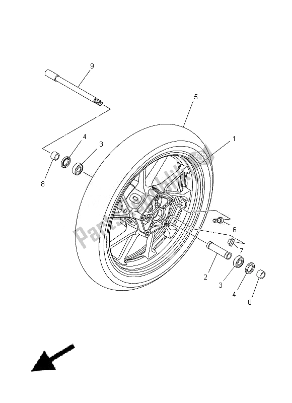 Todas as partes de Roda Da Frente do Yamaha MT 09A 900 2014