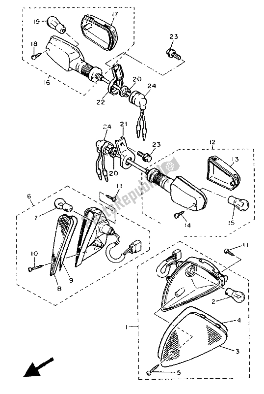 Todas las partes para Luz Intermitente de Yamaha FJ 1200 1992