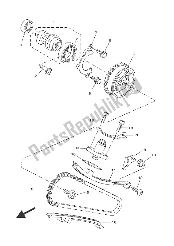 Toutes les pièces pour le Arbre à Cames Et Chaîne du Yamaha YZF R 125 2016