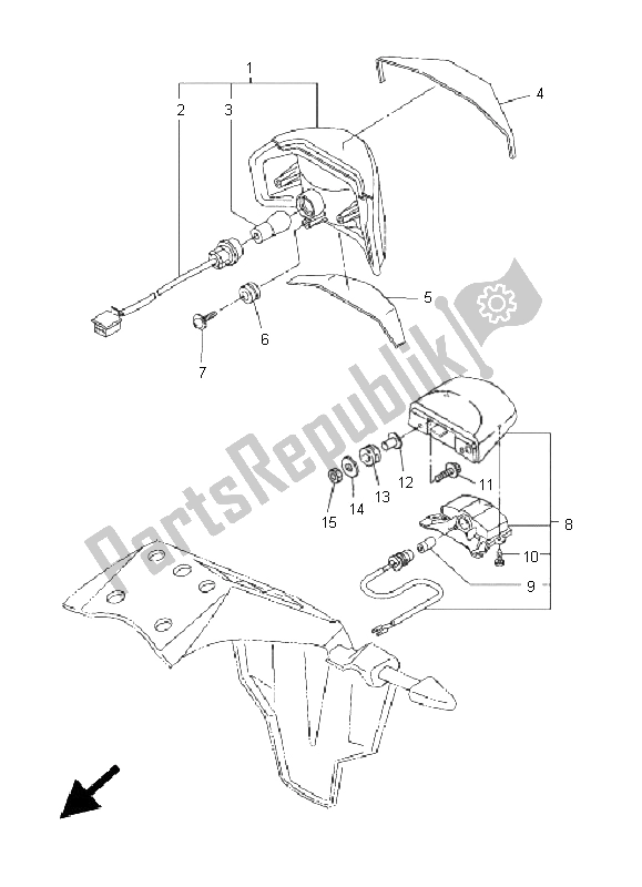 All parts for the Taillight of the Yamaha FZ1 N Fazer 1000 2011