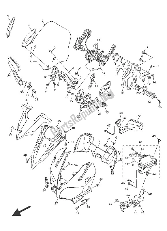 Toutes les pièces pour le Capot 1 du Yamaha FJR 1300 AE 2016