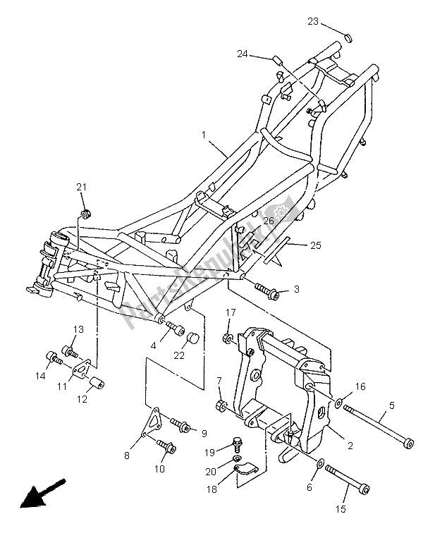 Tutte le parti per il Telaio del Yamaha TRX 850 1997