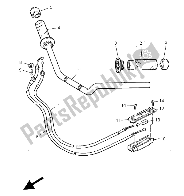 All parts for the Steering Handle & Cable of the Yamaha V MAX 12 1200 1999