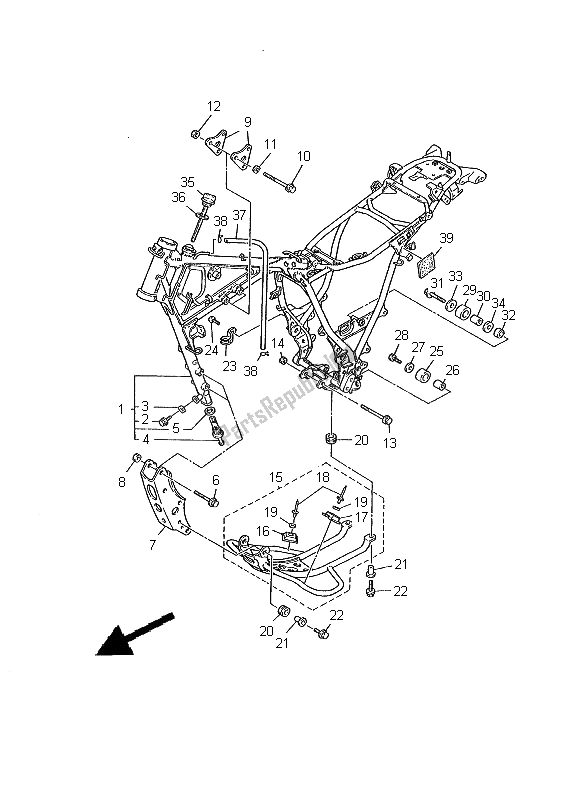 Wszystkie części do Rama Yamaha XT 600E 2000