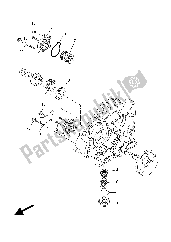 All parts for the Oil Pump of the Yamaha MT 125 2015