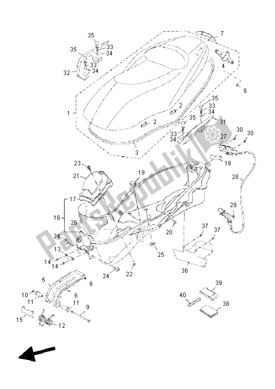 All parts for the Seat of the Yamaha YP 250 RA X MAX 2011