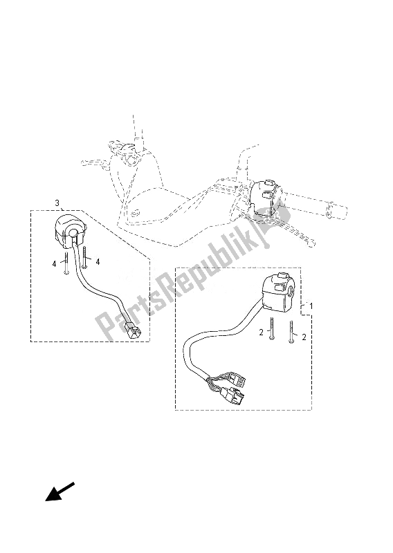 All parts for the Handle Switch & Lever of the Yamaha YP 125 RA 2013