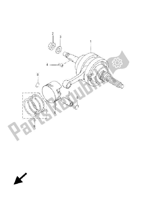 All parts for the Crankshaft & Piston of the Yamaha YP 250R X MAX 250 2005