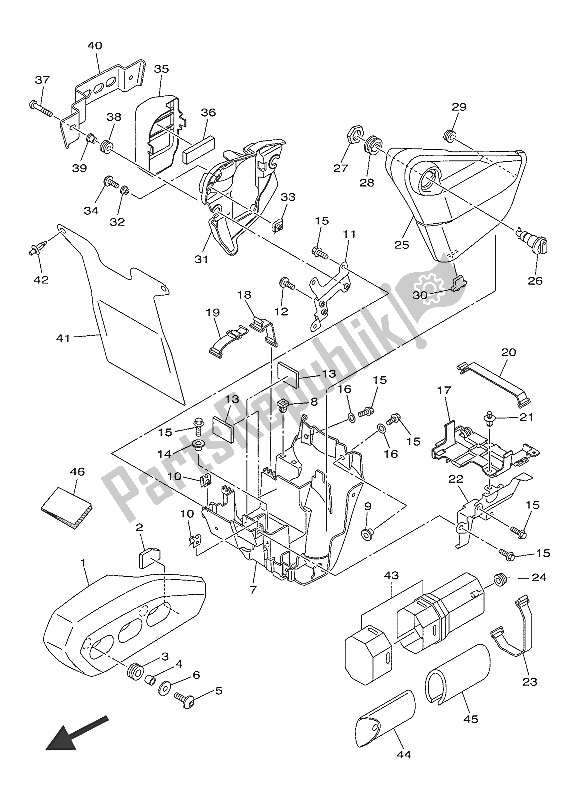 Tutte le parti per il Coperchio Laterale del Yamaha XVS 950 CR 60 TH Anniversy 2016