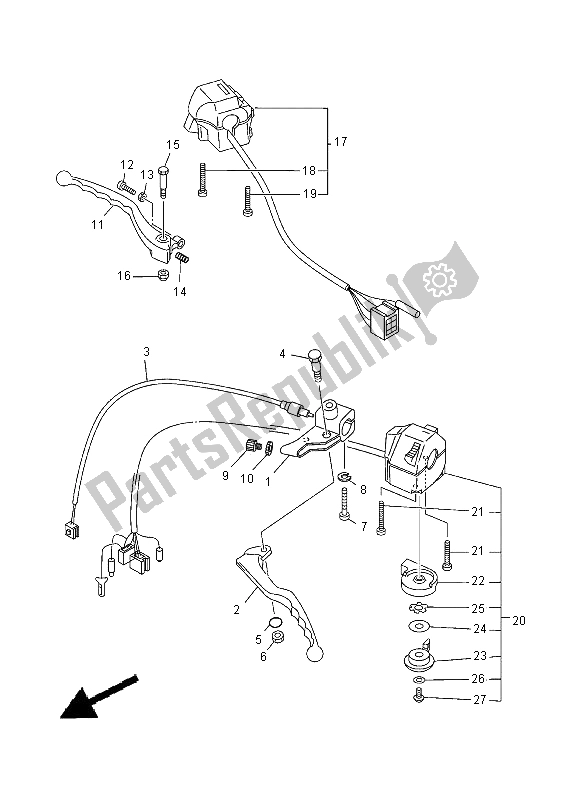 Tutte le parti per il Impugnatura Interruttore E Leva del Yamaha XVS 125 Dragstar 2000