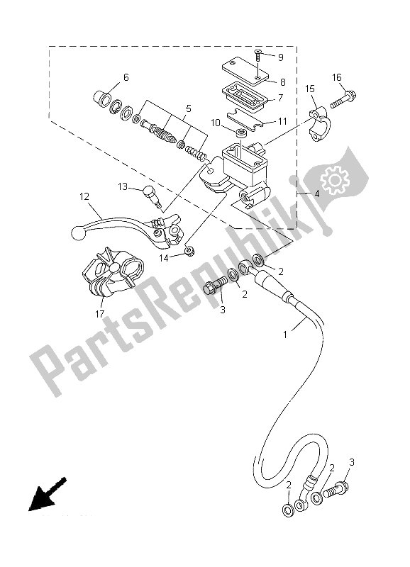 Toutes les pièces pour le Maître-cylindre Avant du Yamaha YZ 125 2005