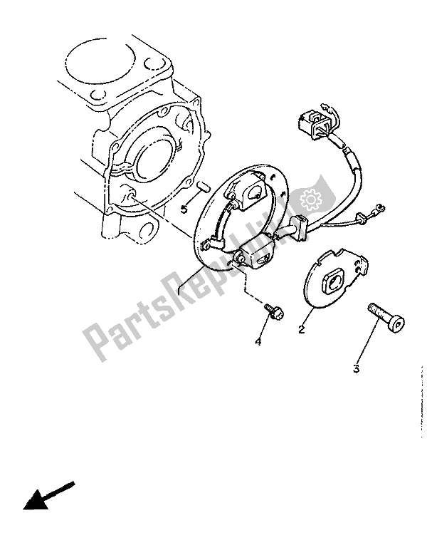 All parts for the Pick Up Coil & Governor of the Yamaha XJ 600 1986