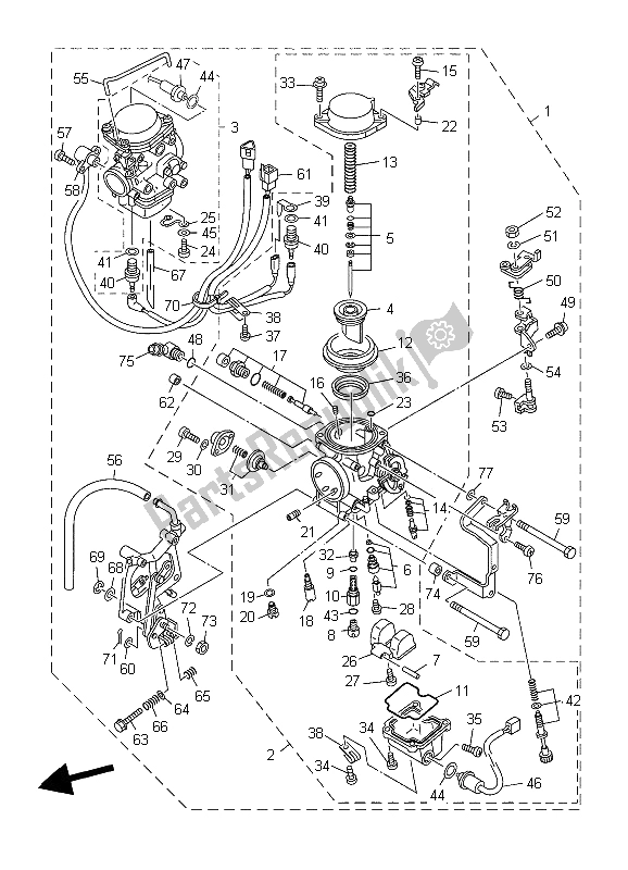 Tutte le parti per il Carburatore del Yamaha XVS 1100A Dragstar Classic 2006