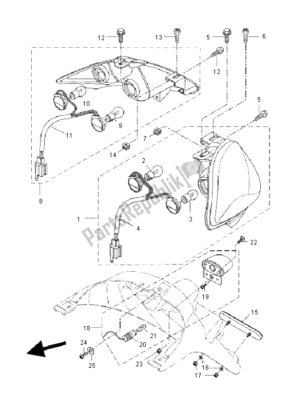 Toutes les pièces pour le Feu Arrière du Yamaha VP 250 X City 2011