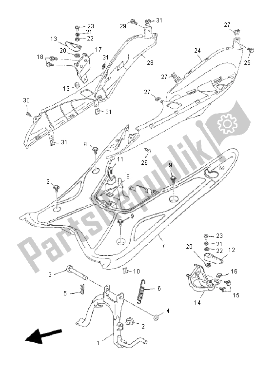 Wszystkie części do Podstawka I Podnó? Ek Yamaha YN 50R Neos 2011