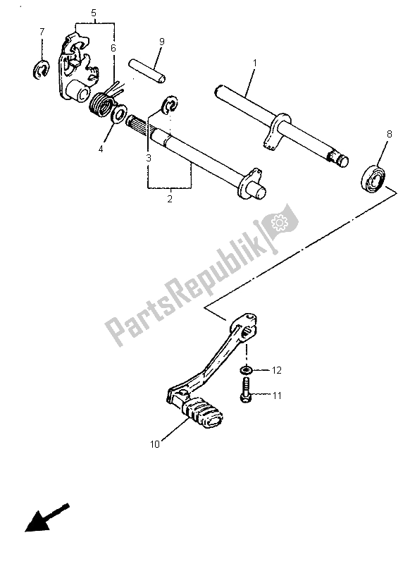 Toutes les pièces pour le Arbre De Changement du Yamaha TT 600E 1997