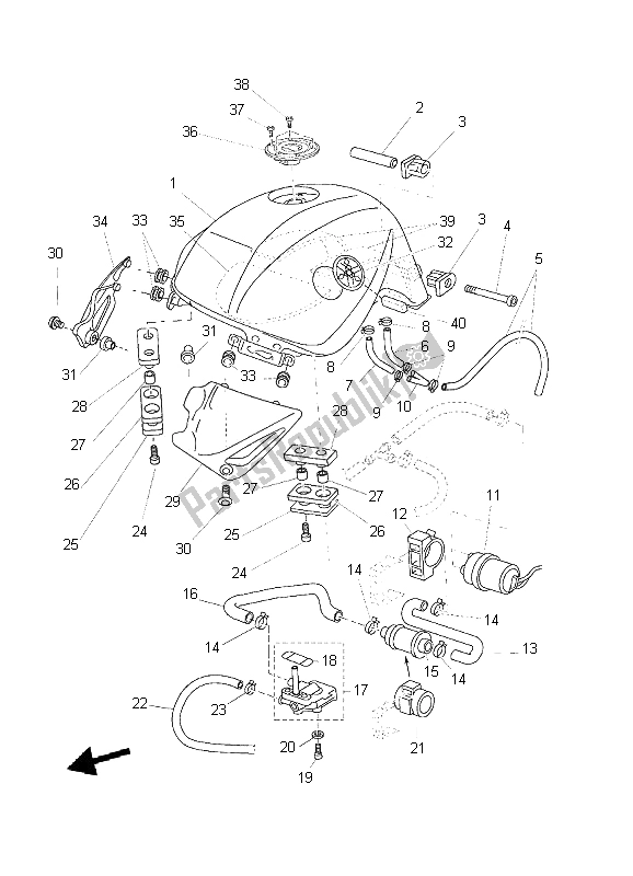 Wszystkie części do Zbiornik Paliwa Yamaha BT 1100 Bulldog 2006