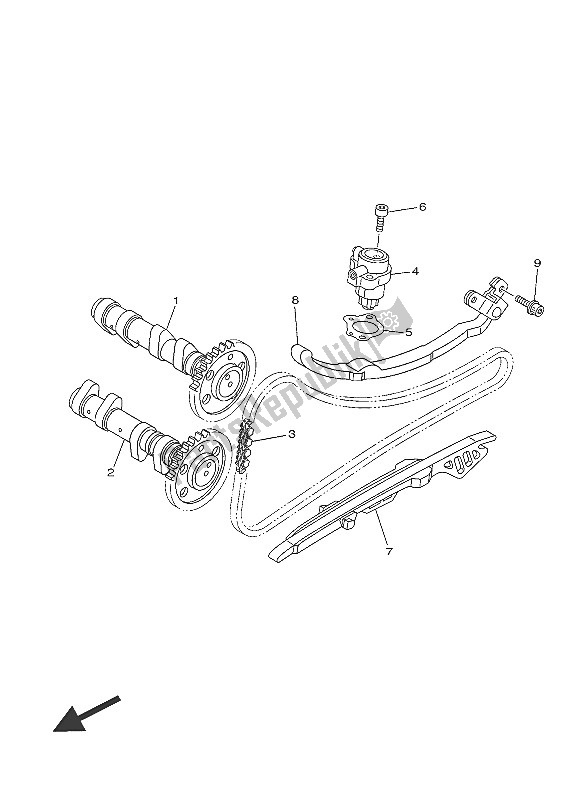 All parts for the Camshaft & Chain of the Yamaha XP 500 2016