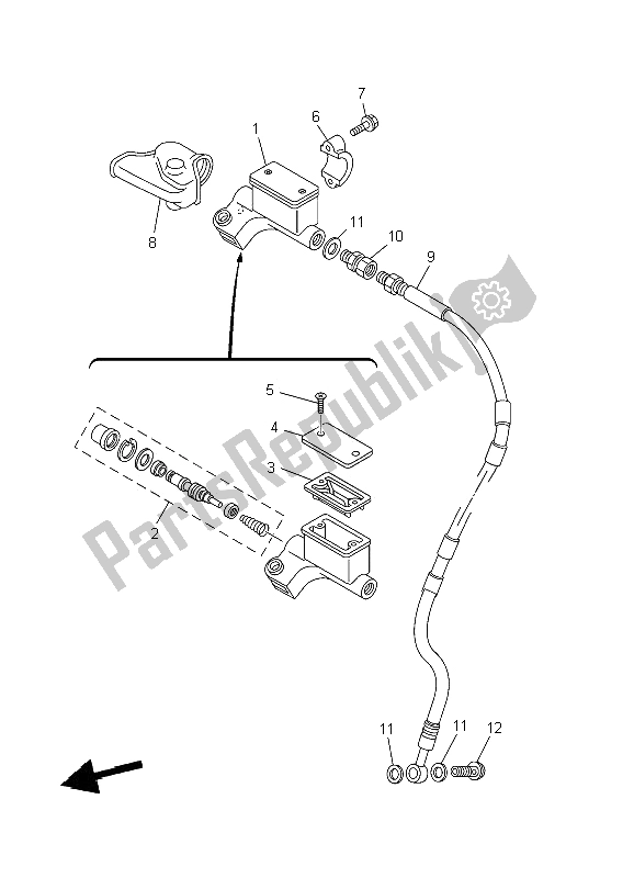 Wszystkie części do Przedni Cylinder G?ówny (lw) Yamaha TT R 125 SW LW 2006