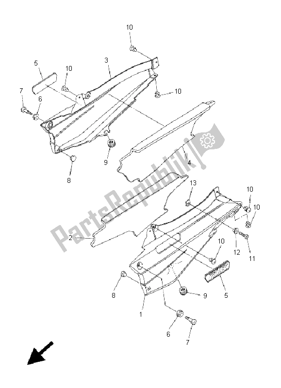 Todas las partes para Cubierta Lateral de Yamaha FJR 1300A 2008