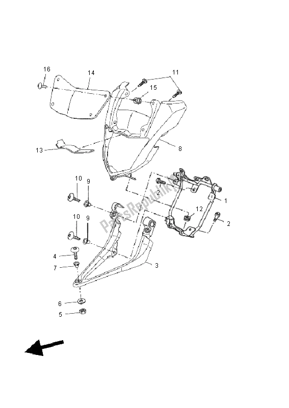 Toutes les pièces pour le Capot 1 du Yamaha WR 125X 2011