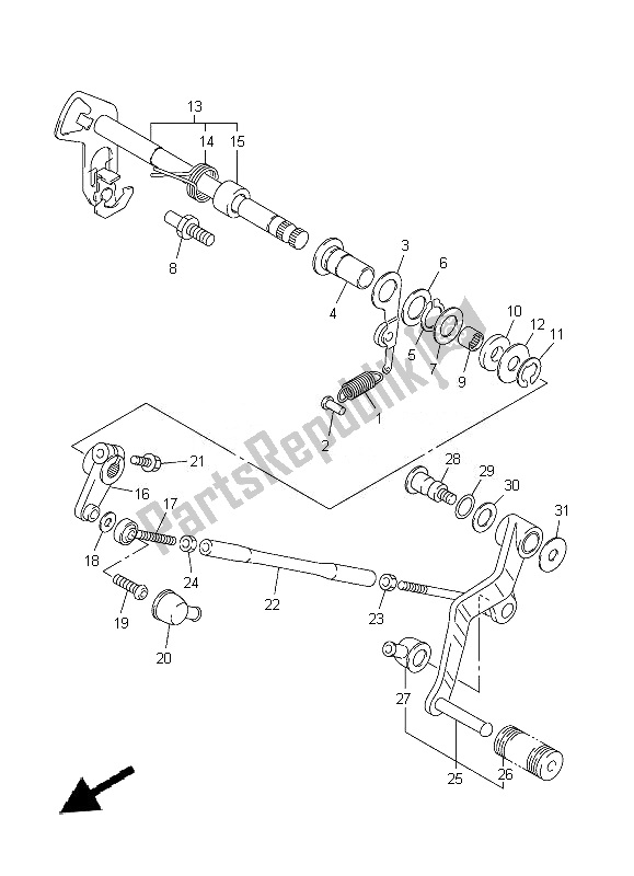 Tutte le parti per il Albero Del Cambio del Yamaha FJR 1300A 2014