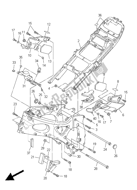 Alle onderdelen voor de Kader van de Yamaha YZF R6 600 2005