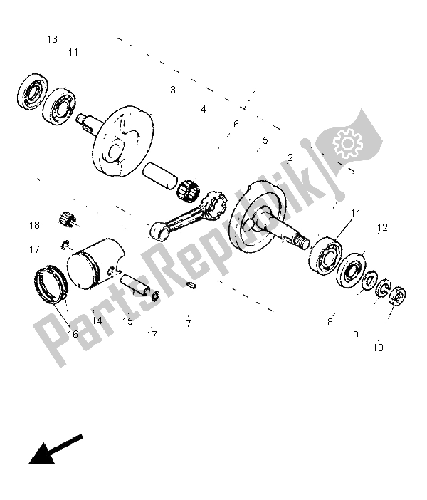 All parts for the Crankshaft & Piston of the Yamaha PW 50 1995