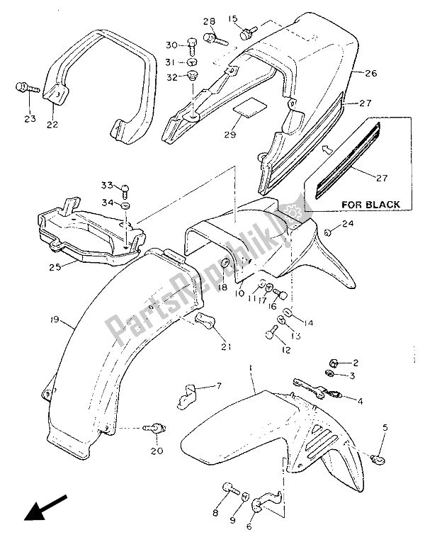 Toutes les pièces pour le Aile du Yamaha XJ 900F 1989